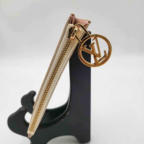 LOUIS VUITTON Damier Azur Zipped Romy Card Holder Rose Ballerine.. - Picture 3 of 13